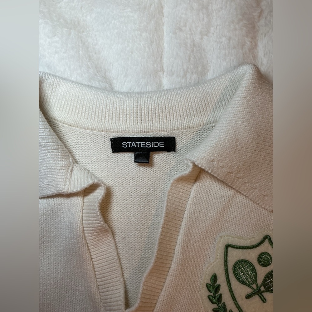 Anthropology Stateside Green and White Striped cropped Sweater - Picture 7 of 12